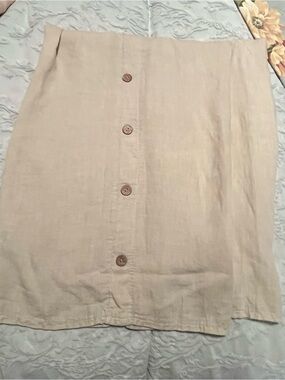 Beyond Capri Beige Linen Wide Leg Pants